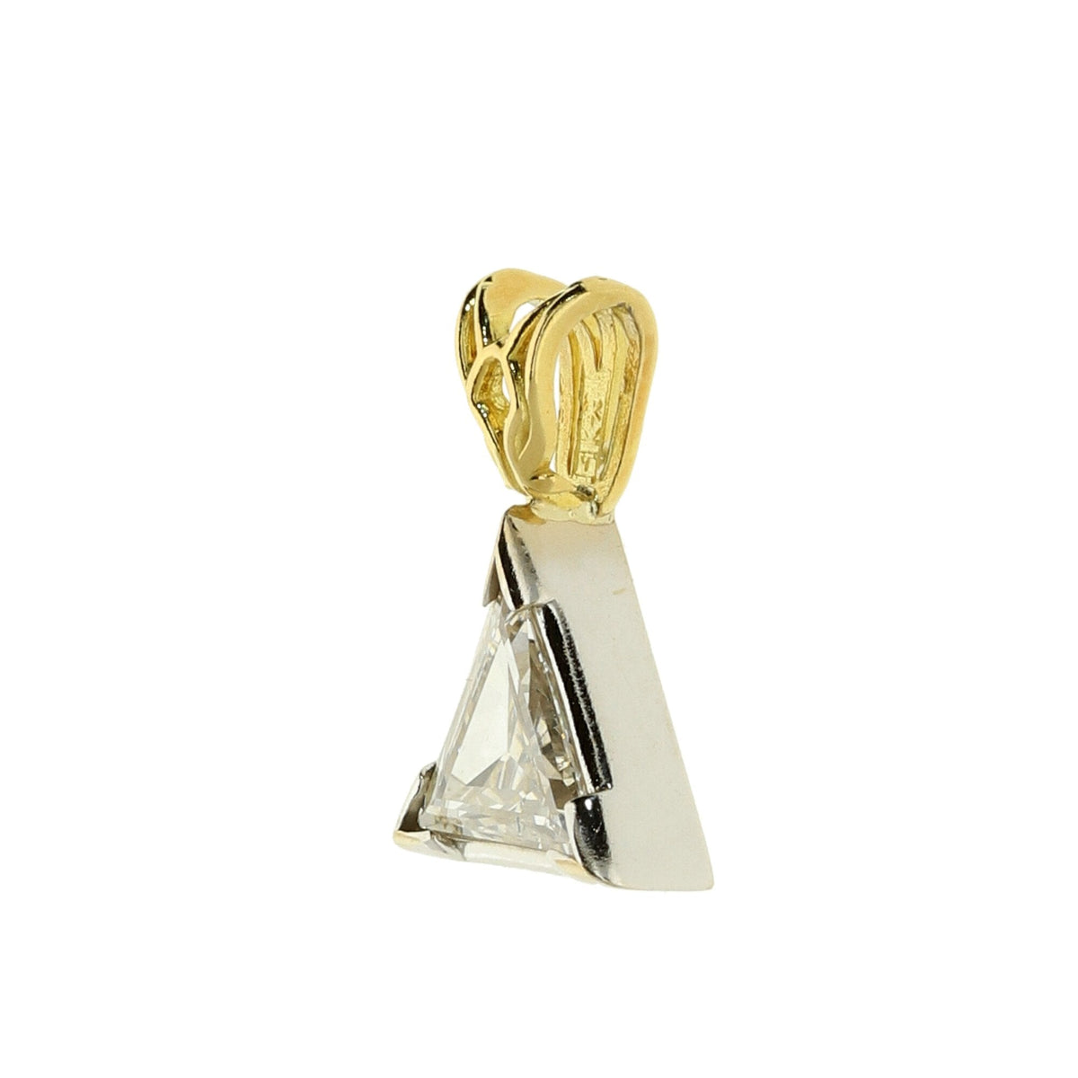 18ct Gold Trilliant Cut Diamond Pendant - 0.75ct