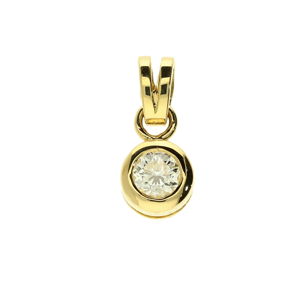 18ct Yellow Gold Diamond Pendant - 0.38ct