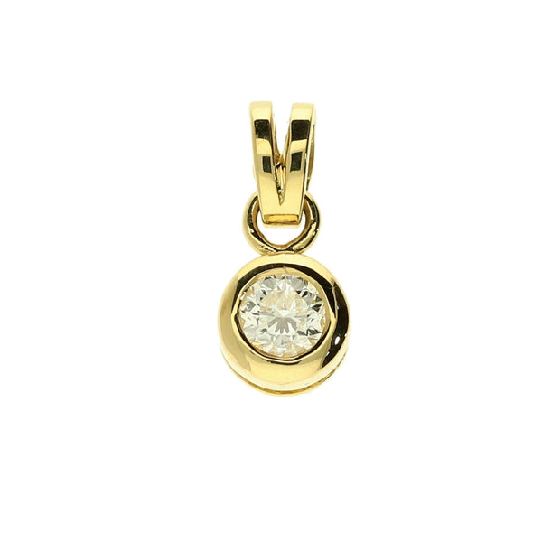 18ct Yellow Gold Diamond Pendant - 0.38ct