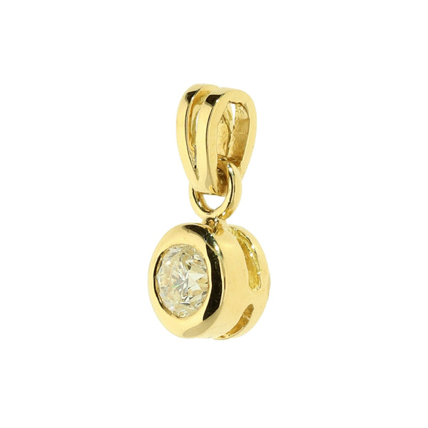 18ct Yellow Gold Diamond Pendant - 0.38ct