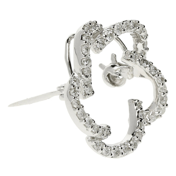 18ct White Gold Diamond Brooch - 0.50ct