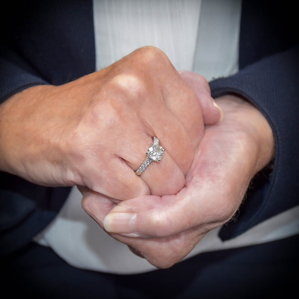 1.92ct Modified Old European Cut Diamond Engagement Ring
