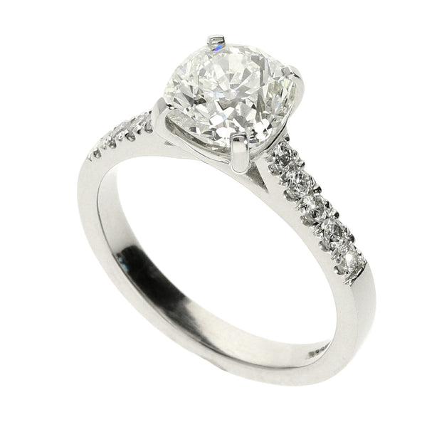 1.92ct Modified Old European Cut Diamond Engagement Ring