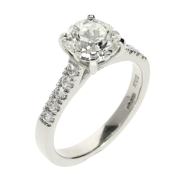 1.92ct Modified Old European Cut Diamond Engagement Ring