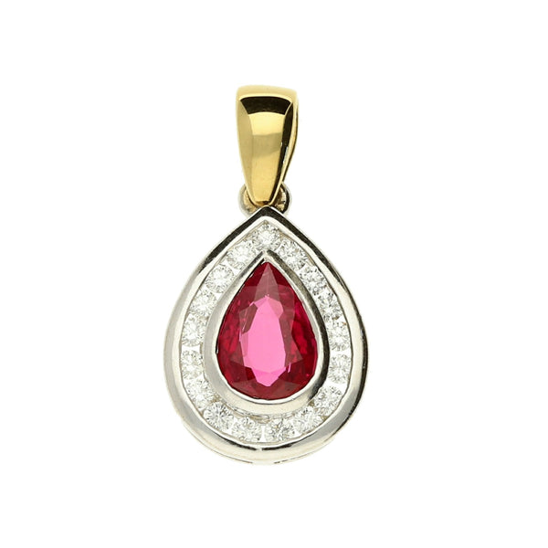 Ruby & Diamond White Gold Pendant