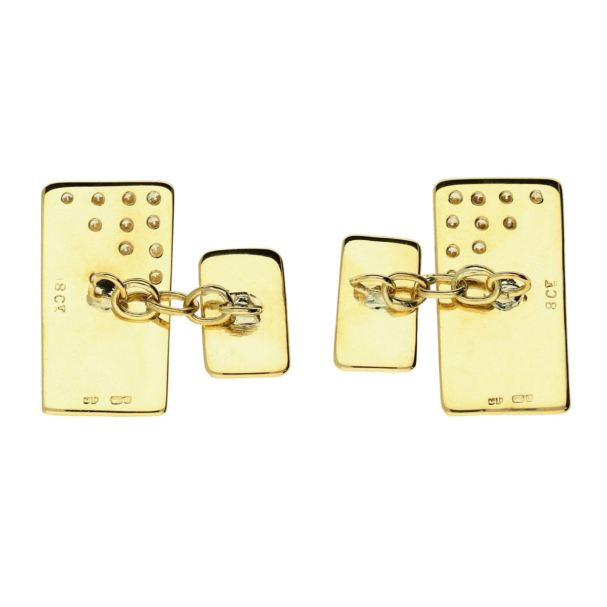18ct Gold Diamond Cufflinks - 0.40ct