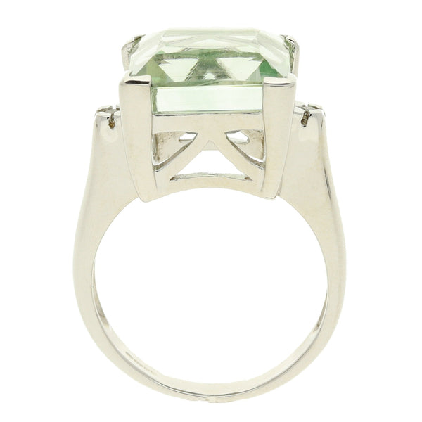 White Gold Prasiolite Ring - 7.2g
