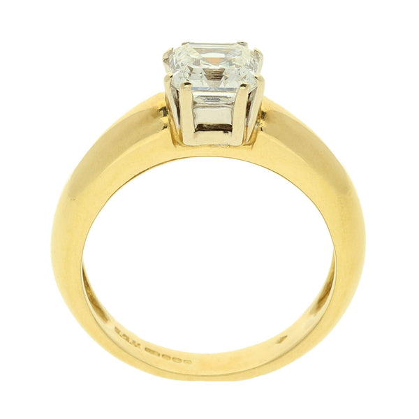 18ct Yellow Gold Square Asscher Diamond - 1.04ct