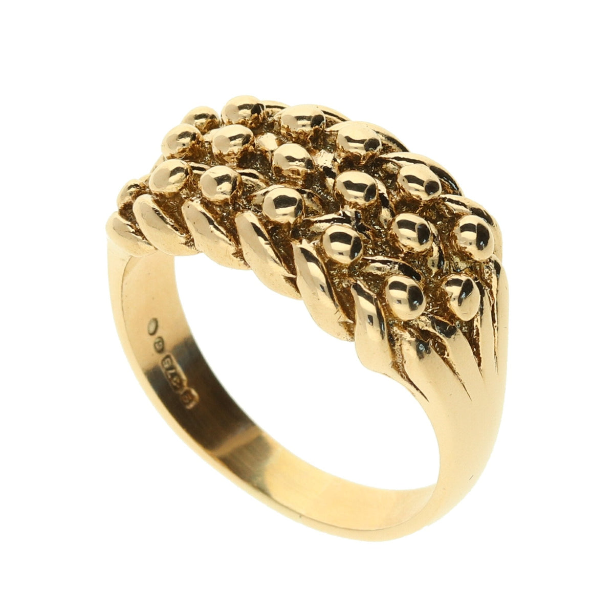 9ct Yellow Gold Gents Shot Ring - 8.4g