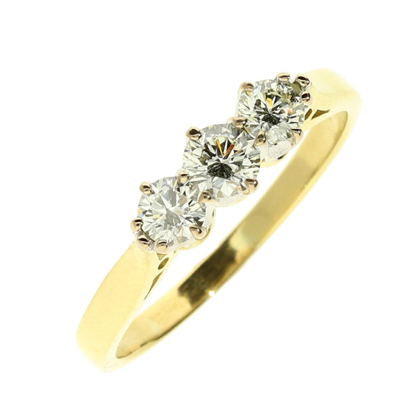 18ct Yellow Gold 3 Stone Diamond Ring - 0.50ct