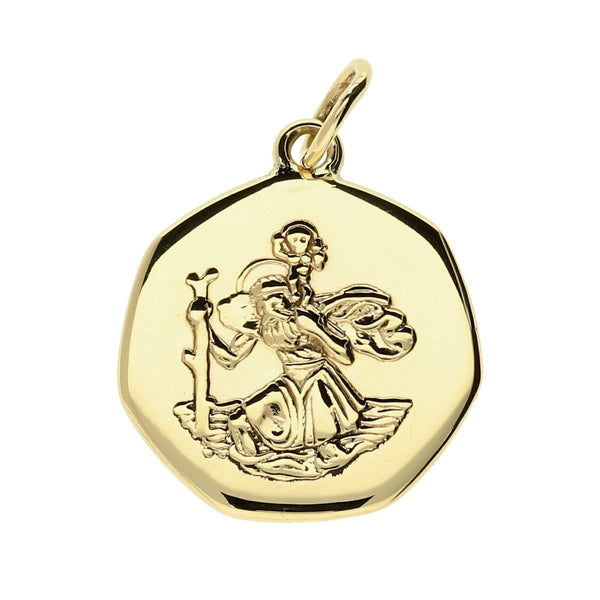 9ct Yellow Gold Small St Christopher Pendant - 3.9g