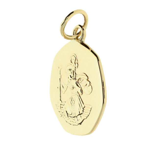 9ct Yellow Gold Small St Christopher Pendant - 3.9g
