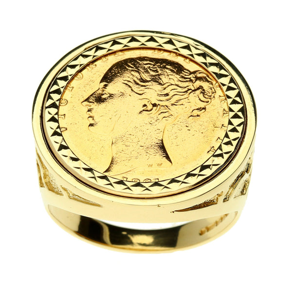 1861 Queen Victoria Full Sovereign Ring - 16.3g