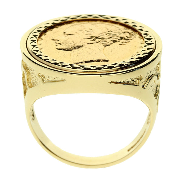 1861 Queen Victoria Full Sovereign Ring - 16.3g