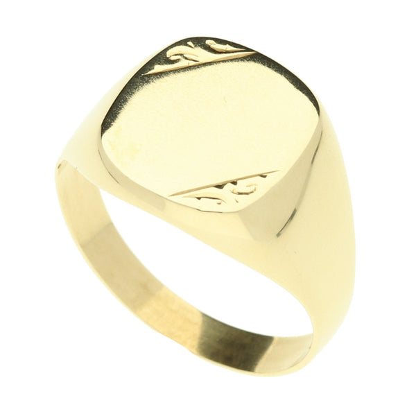 9ct Yellow Gold Rectangular Signet Ring - 4.6g