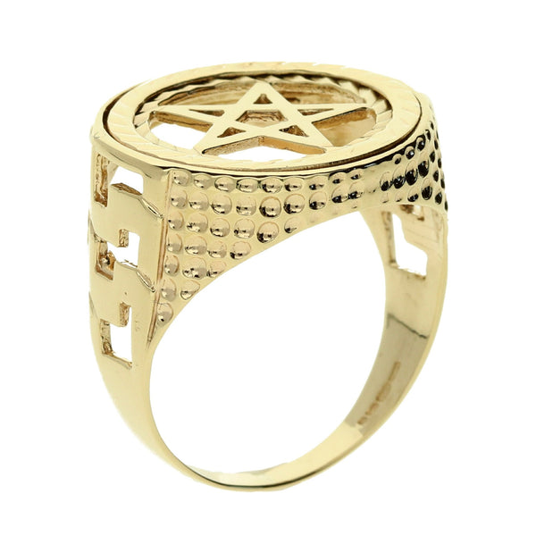 9ct 5 Pointed Star Ring - Size P - 3.9g