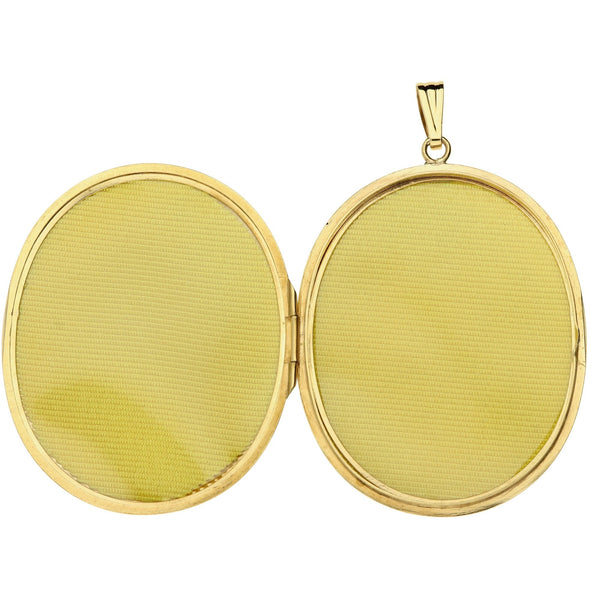 9ct Yellow Gold Large Floral Locket - 18.3g
