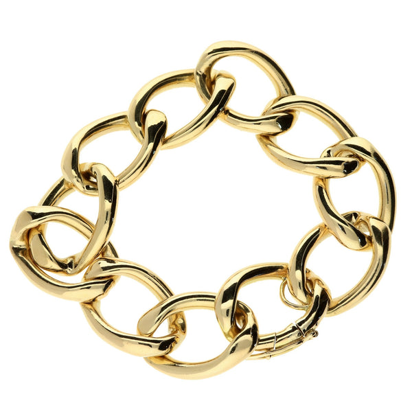 9ct Yellow Gold Hollow Bracelet - 8.5" - 33.2g