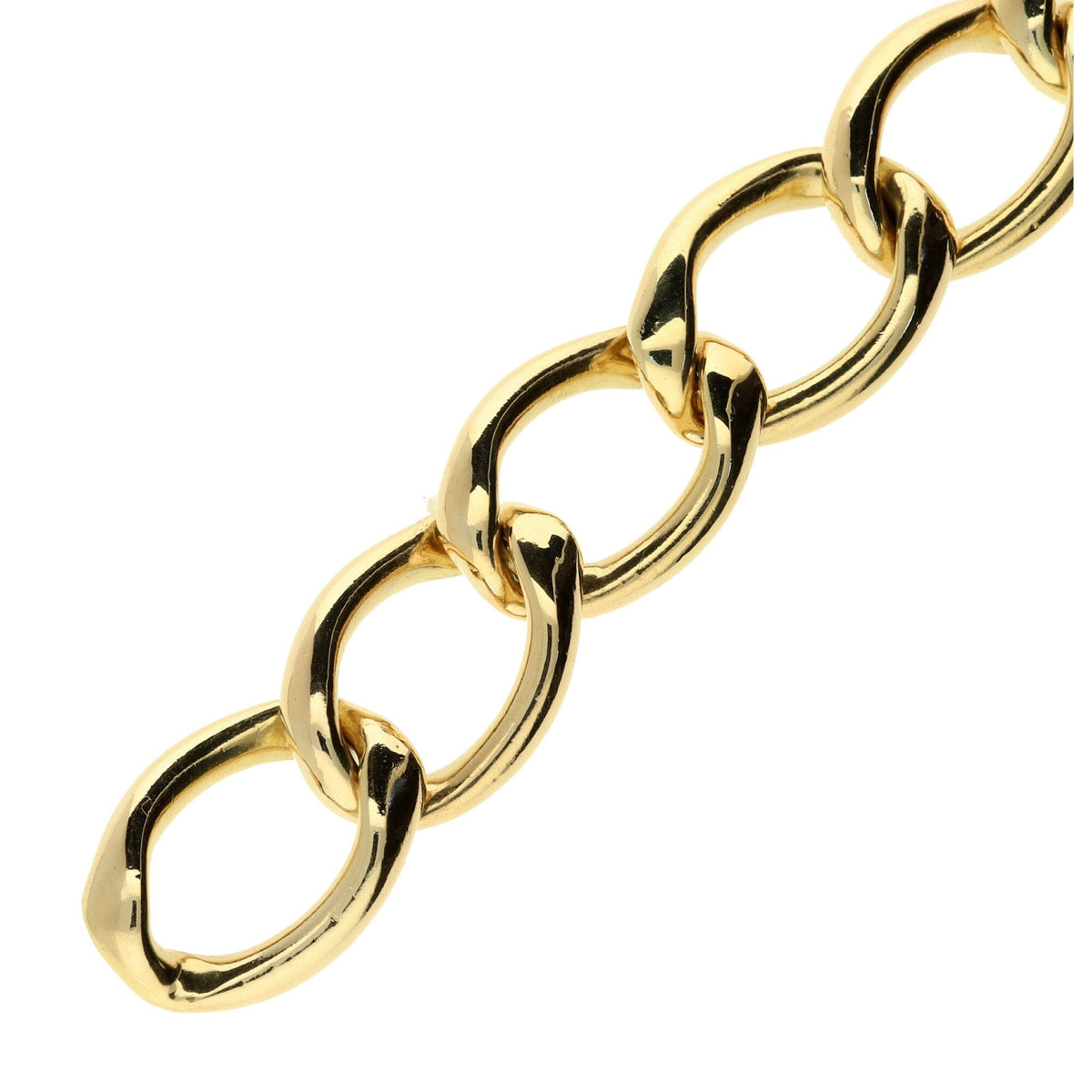 9ct Yellow Gold Hollow Bracelet - 8.5" - 33.2g