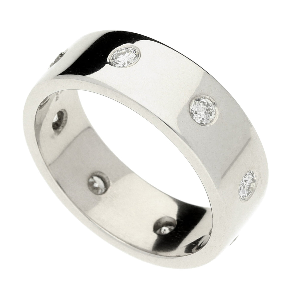 18ct White Gold Gents Diamond Wedding Ring - 0.80ct - 15.9g