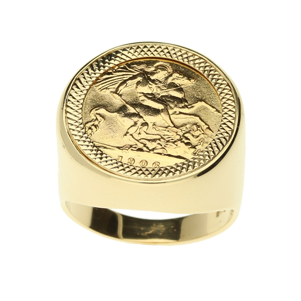 Gold 1906 Half Sovereign Ring - Size U½ - 13.0g