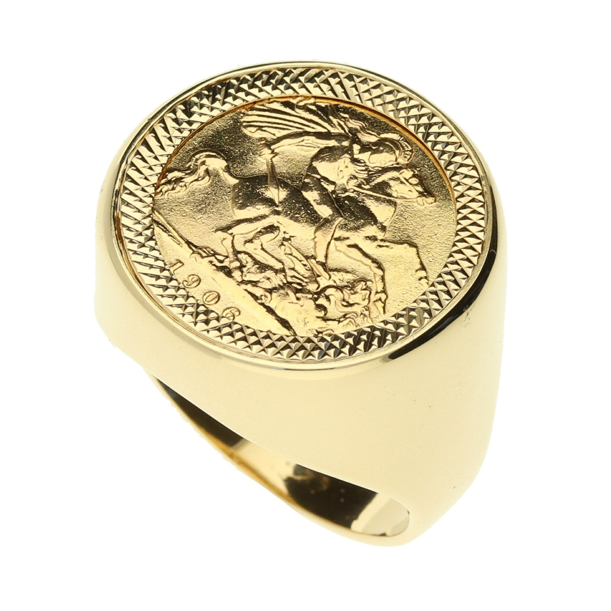 Gold 1906 Half Sovereign Ring - Size U½ - 13.0g