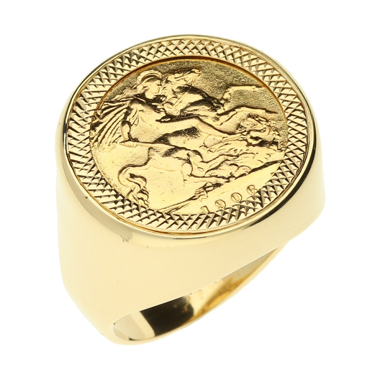 Gold 1906 Half Sovereign Ring - Size U½ - 13.0g