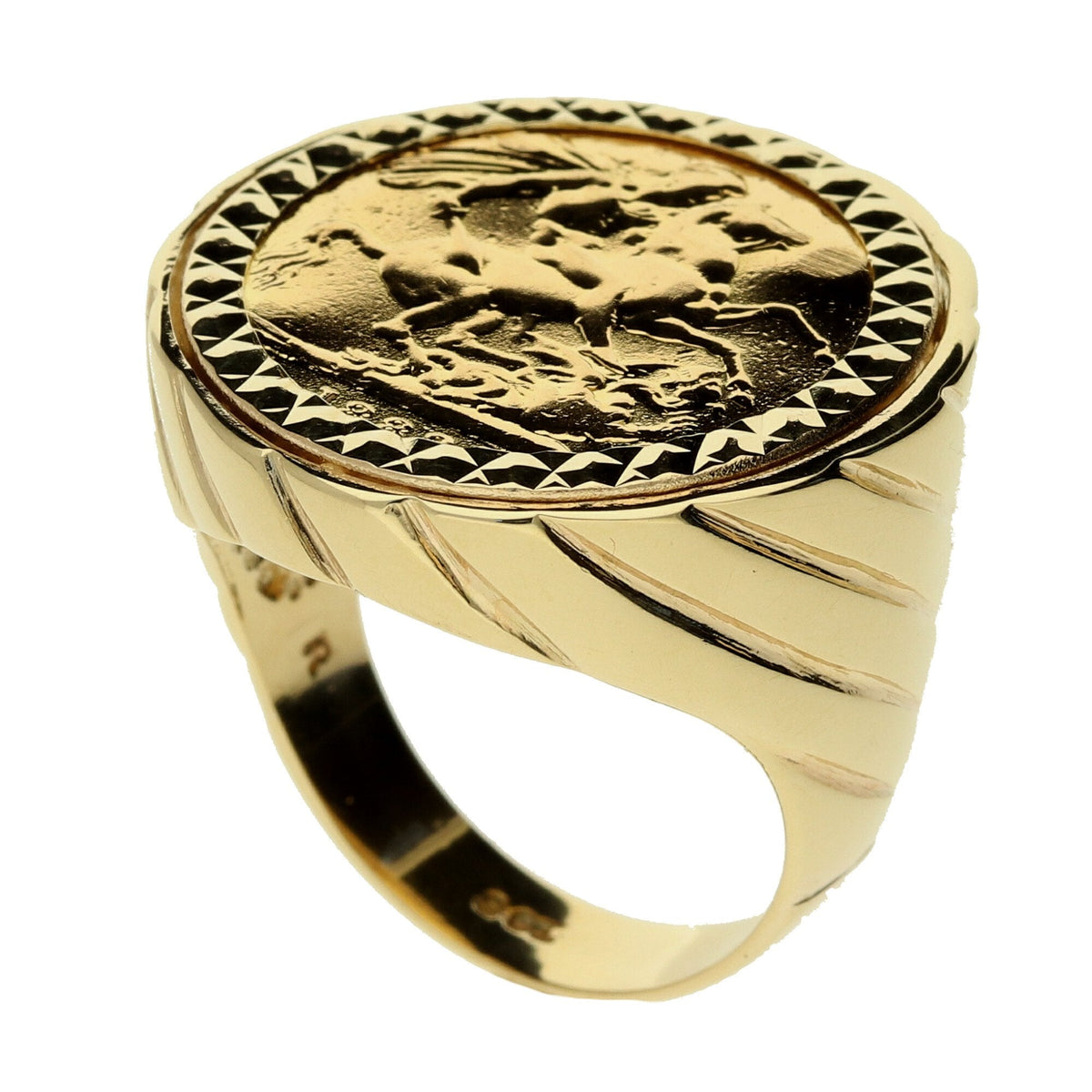 Gold 1988 Full Sovereign Ring - Size T - 16.8g