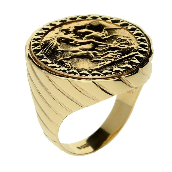 Gold 1988 Full Sovereign Ring - Size T - 16.8g