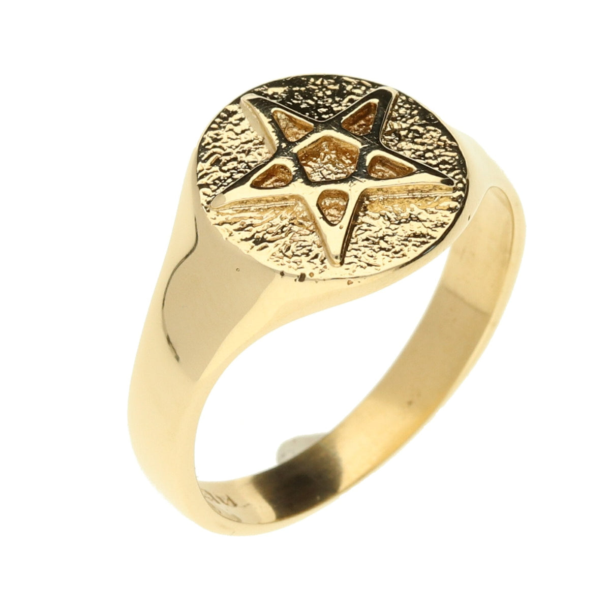 9ct Yellow Gold 5 Pointed Star Ring - Size R - 4.3g