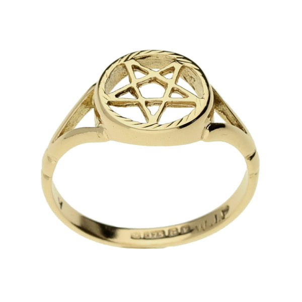 9ct Yellow Gold 5 Pointed Star Ring - Size K½ - 1.7g