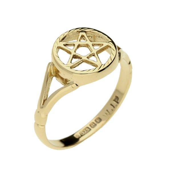 9ct Yellow Gold 5 Pointed Star Ring - Size K½ - 1.7g