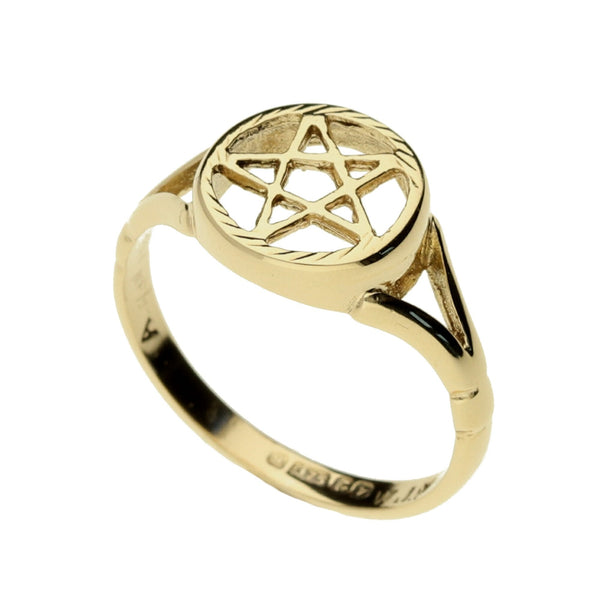 9ct Yellow Gold 5 Pointed Star Ring - Size K½ - 1.7g