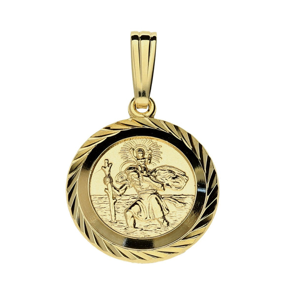 9ct Yellow Gold Small-Sized St Christopher Pendant - 1.8g