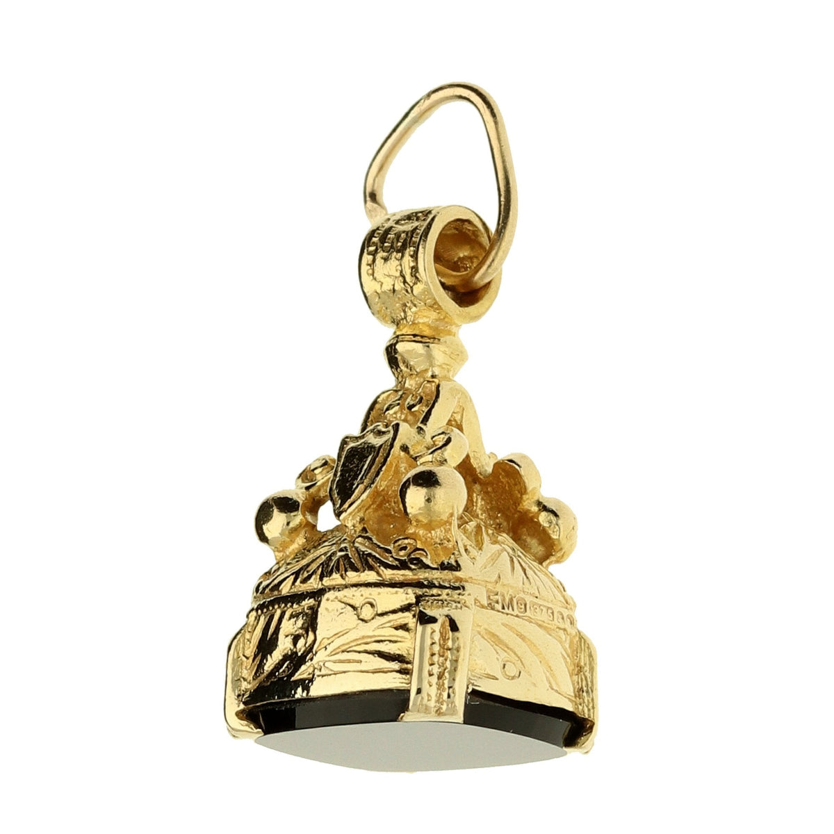 9ct Gold Black Oynx Charm - 4.6g
