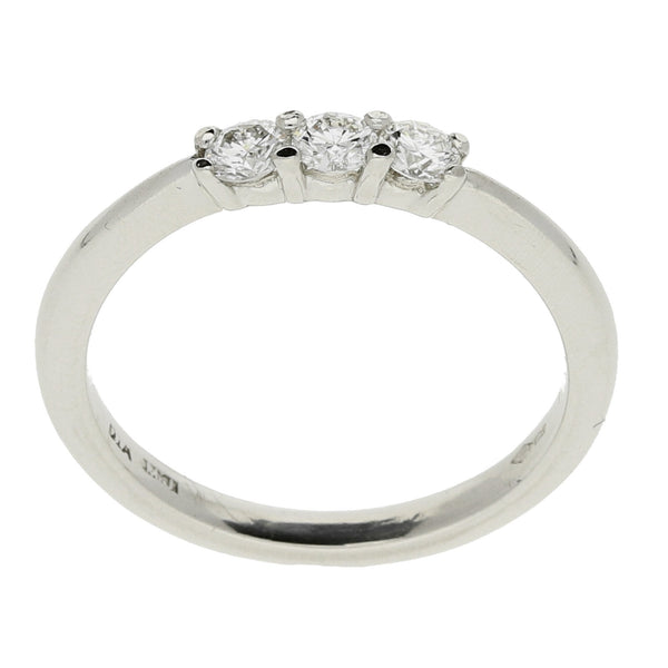 Platinum Diamond Trilogy Ring - 0.33ct - Size M½