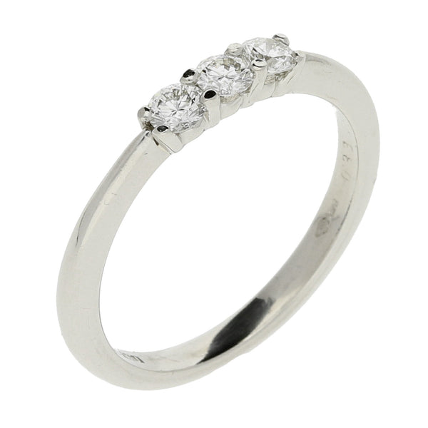 Platinum Diamond Trilogy Ring - 0.33ct - Size M½