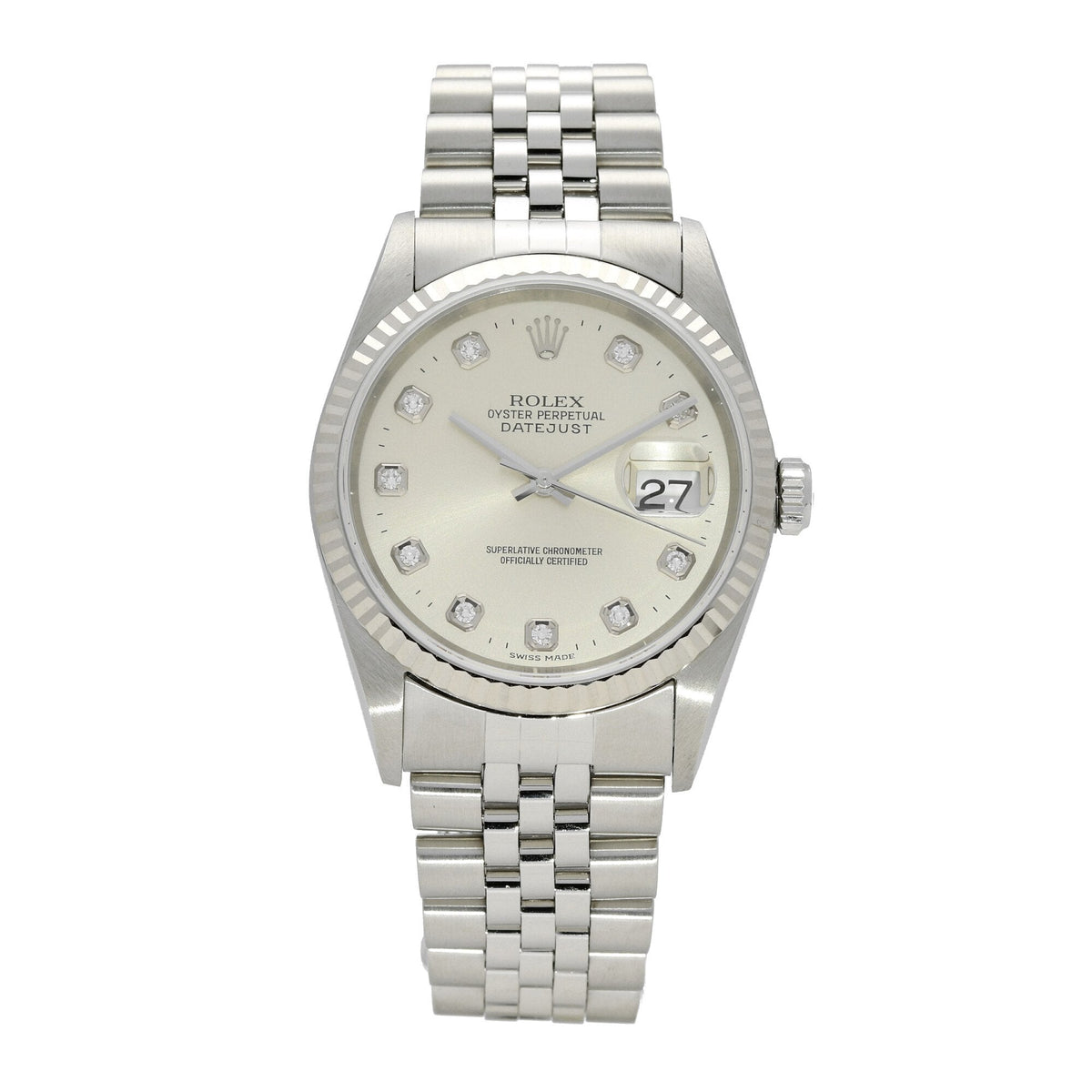 Datejust 16234 - Gents Watch - Silver Diamond Dial - 2003