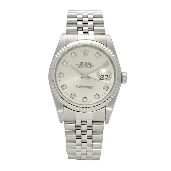 Datejust 16234 - Gents Watch - Silver Diamond Dial - 2003