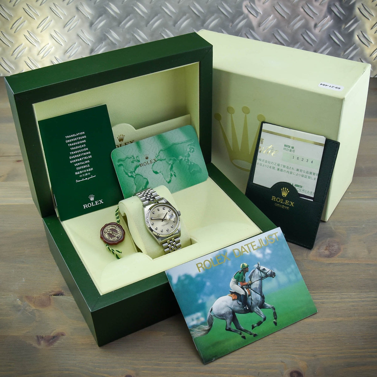 Datejust 16234 - Gents Watch - Silver Diamond Dial - 2003