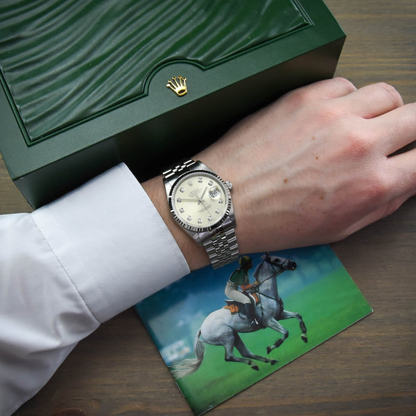 Datejust 16234 - Gents Watch - Silver Diamond Dial - 2003