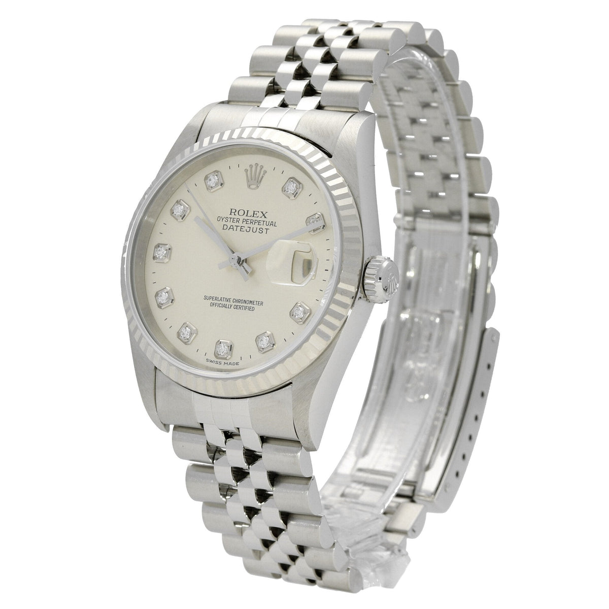 Datejust 16234 - Gents Watch - Silver Diamond Dial - 2003