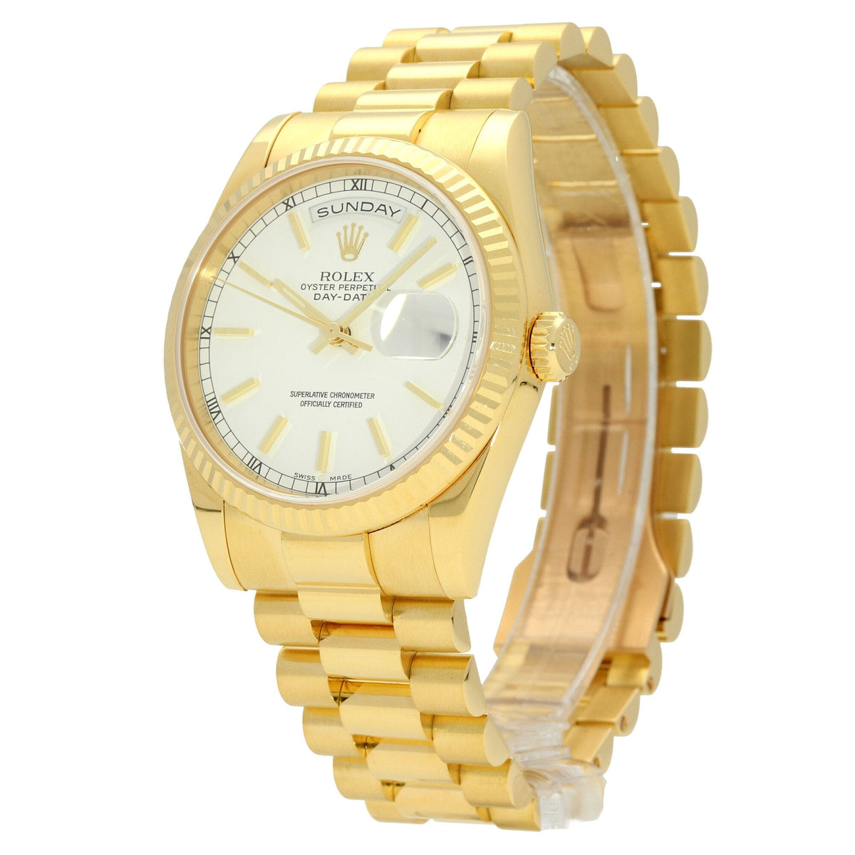 Day-Date 118238 - Gents Gold Watch - White Dial - 2004