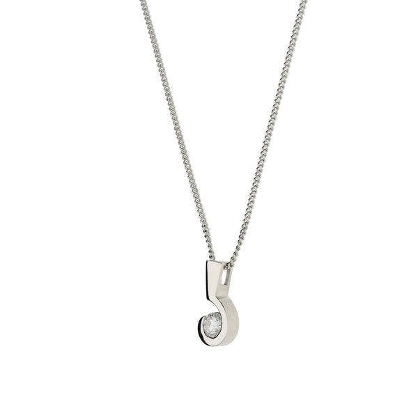 18ct White Gold Diamond Pendant & Chain - 0.42ct