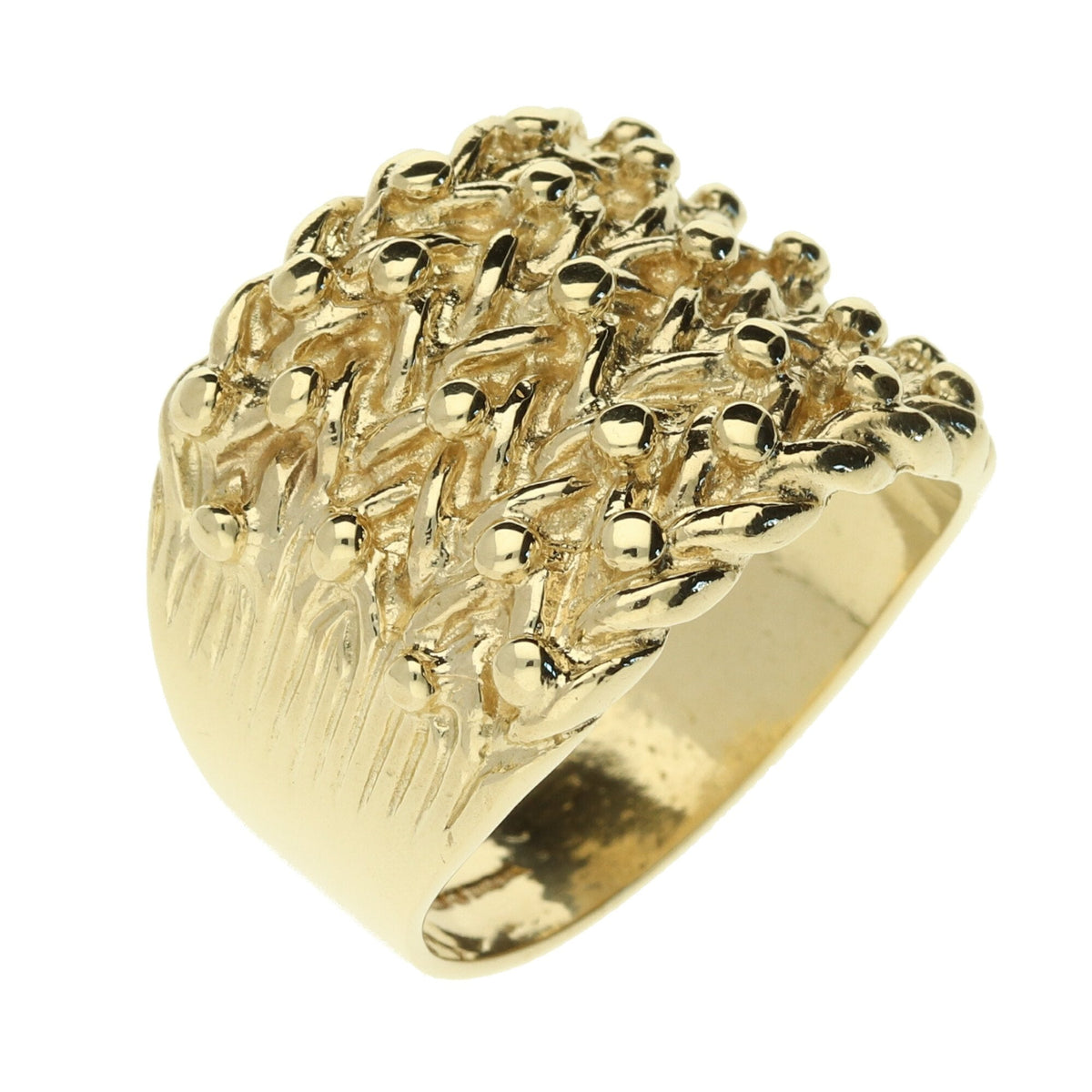 9ct Yellow Gold Gents Shot Ring - Size Z - 17.8g