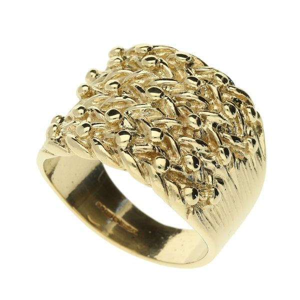 9ct Yellow Gold Gents Shot Ring - Size Z - 17.8g