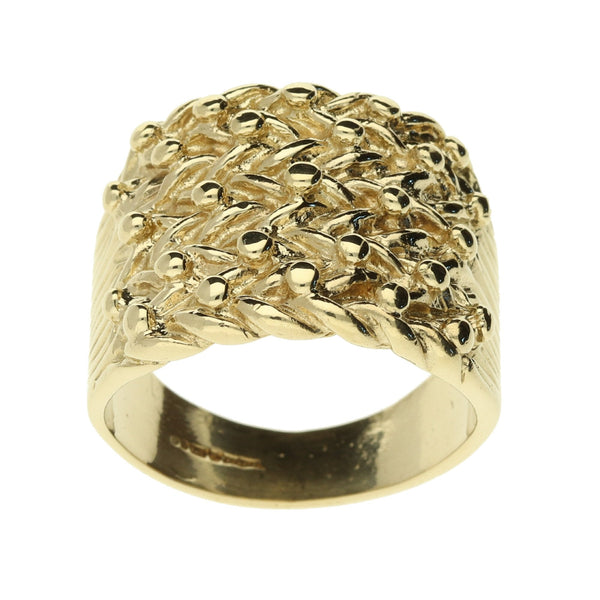 9ct Yellow Gold Gents Shot Ring - Size Z - 17.8g