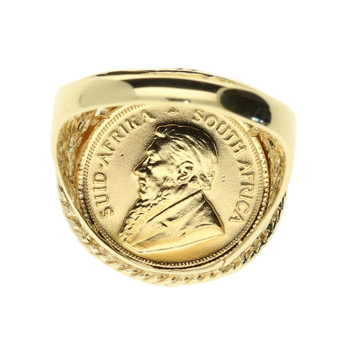 Gold 1984 1/10th Krugerrand Ring - Size Q - 6.7g