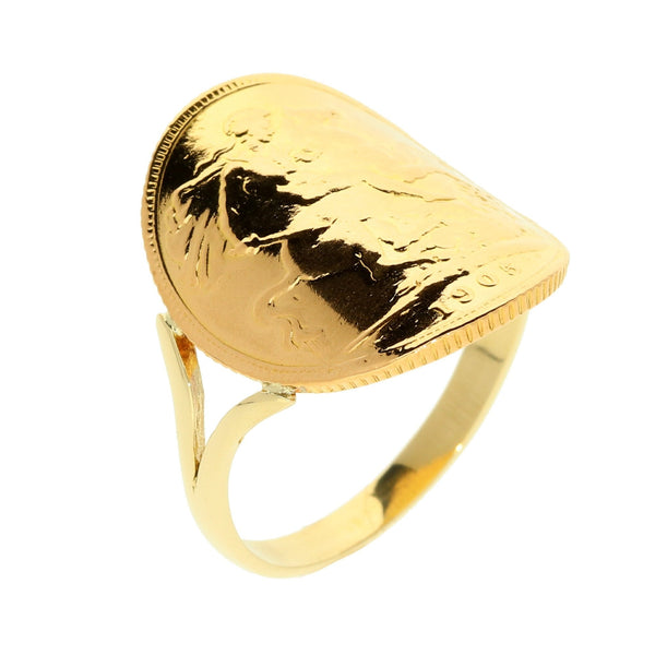 1905 Full Bent-Over Sovereign Ring - Size W - 9.4g