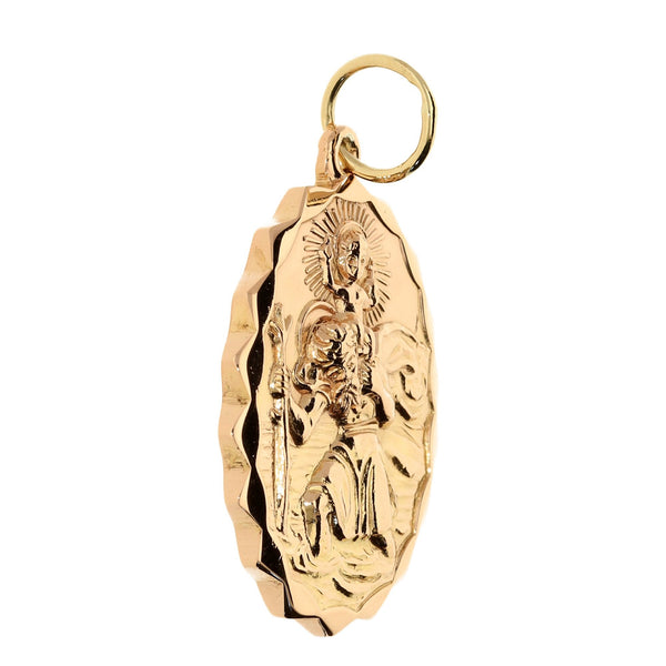 9ct Rose Gold St Christoper Pendant - Medium Size - 16.4g